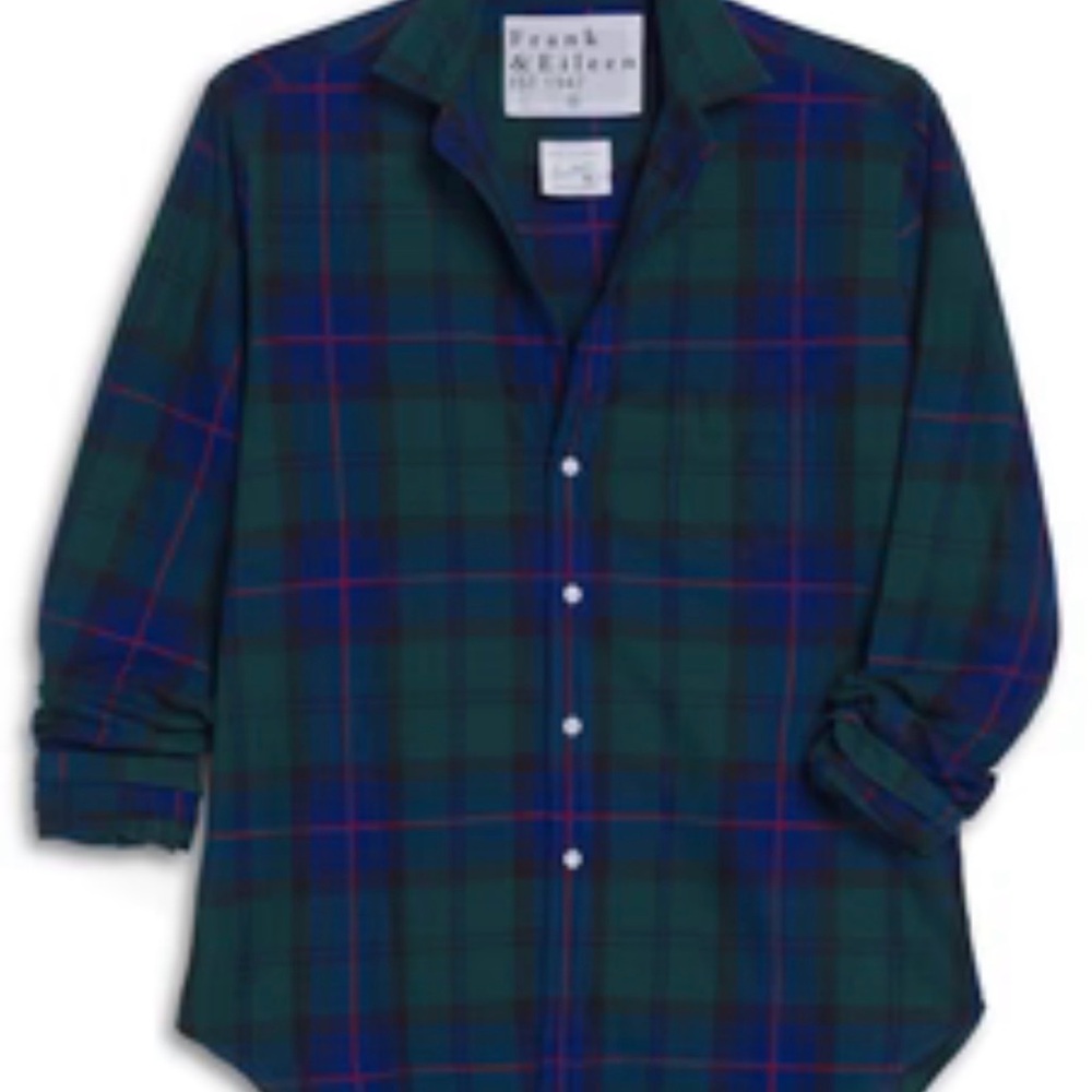 Frank & Eileen Plaid Button-Down Flannel Shirt - Green Blue Red XL Lightweight - Picture 3 of 12